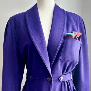 Vintage Escada by Margaretha Ley Royal Purple Wool Cashmere Coat-Jacket – EU 40